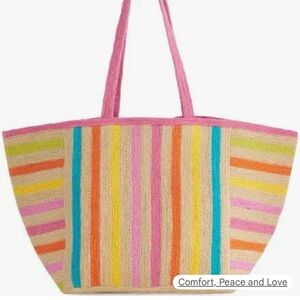 Multicolor Striped Tote Bag